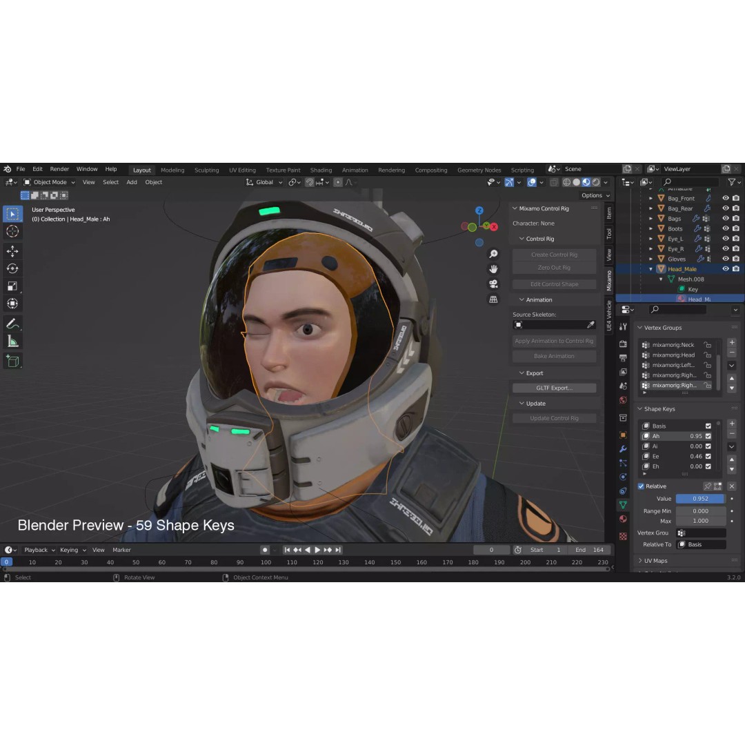 Space Marshal 3D Model – Low Poly Rigged Character, FBX, PBR - View 19