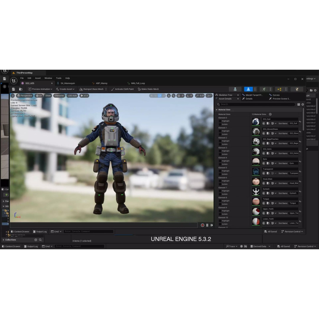 Space Marshal 3D Model – Low Poly Rigged Character, FBX, PBR - View 22