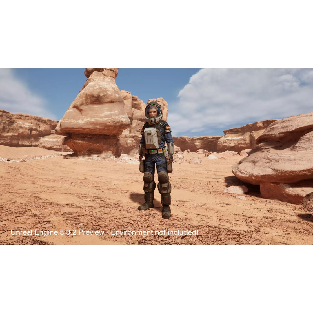 Space Marshal 3D Model – Low Poly Rigged Character, FBX, PBR - View 24