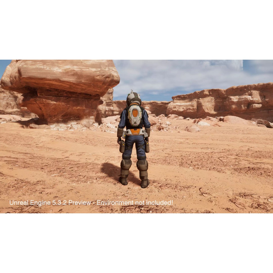 Space Marshal 3D Model – Low Poly Rigged Character, FBX, PBR - View 25