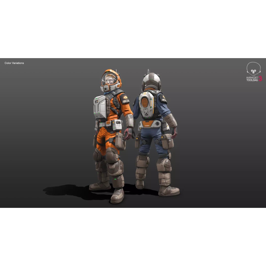 Space Marshal 3D Model – Low Poly Rigged Character, FBX, PBR - View 5