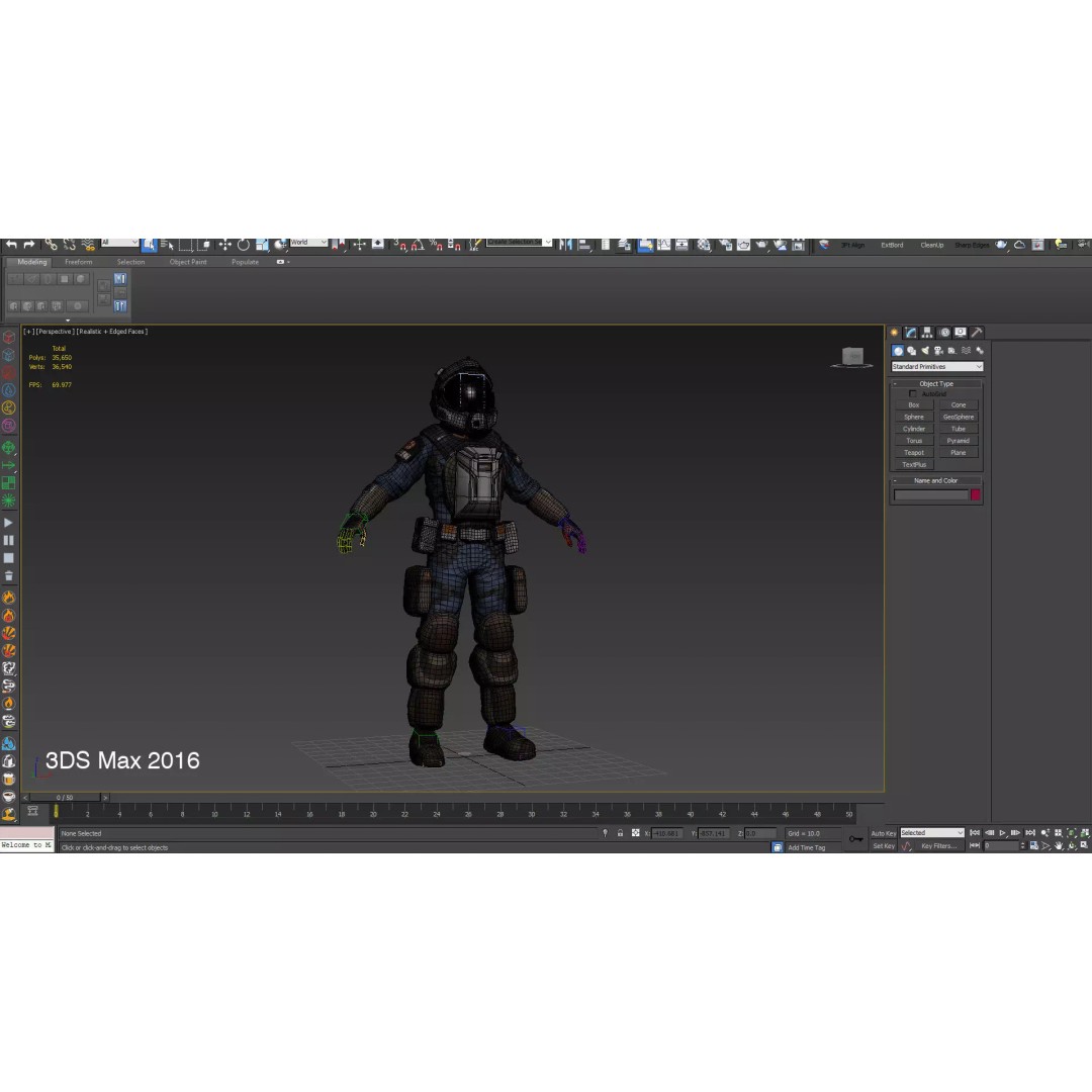 Space Marshal 3D Model – Low Poly Rigged Character, FBX, PBR - View 7