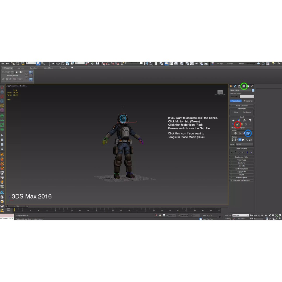Space Marshal 3D Model – Low Poly Rigged Character, FBX, PBR - View 9