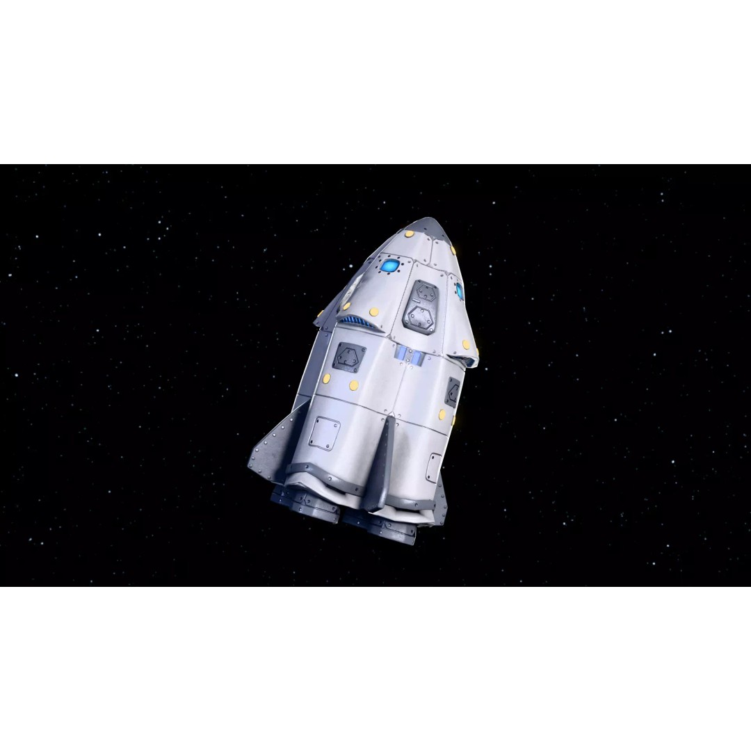 Stylized Rocket 3D Model – Low Poly Sci-Fi Game Asset, FBX & OBJ - View 2
