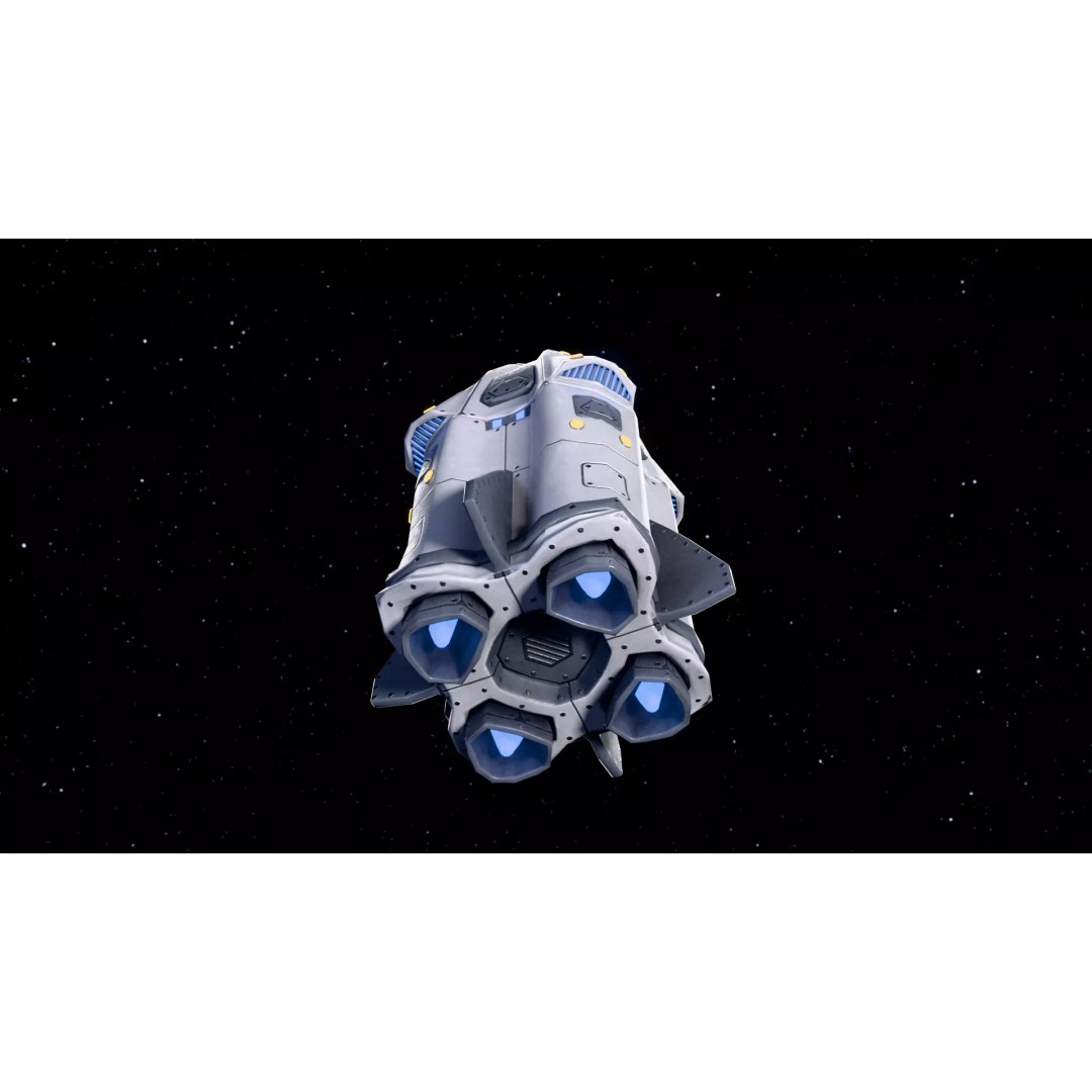 Stylized Rocket 3D Model – Low Poly Sci-Fi Game Asset, FBX & OBJ - View 6