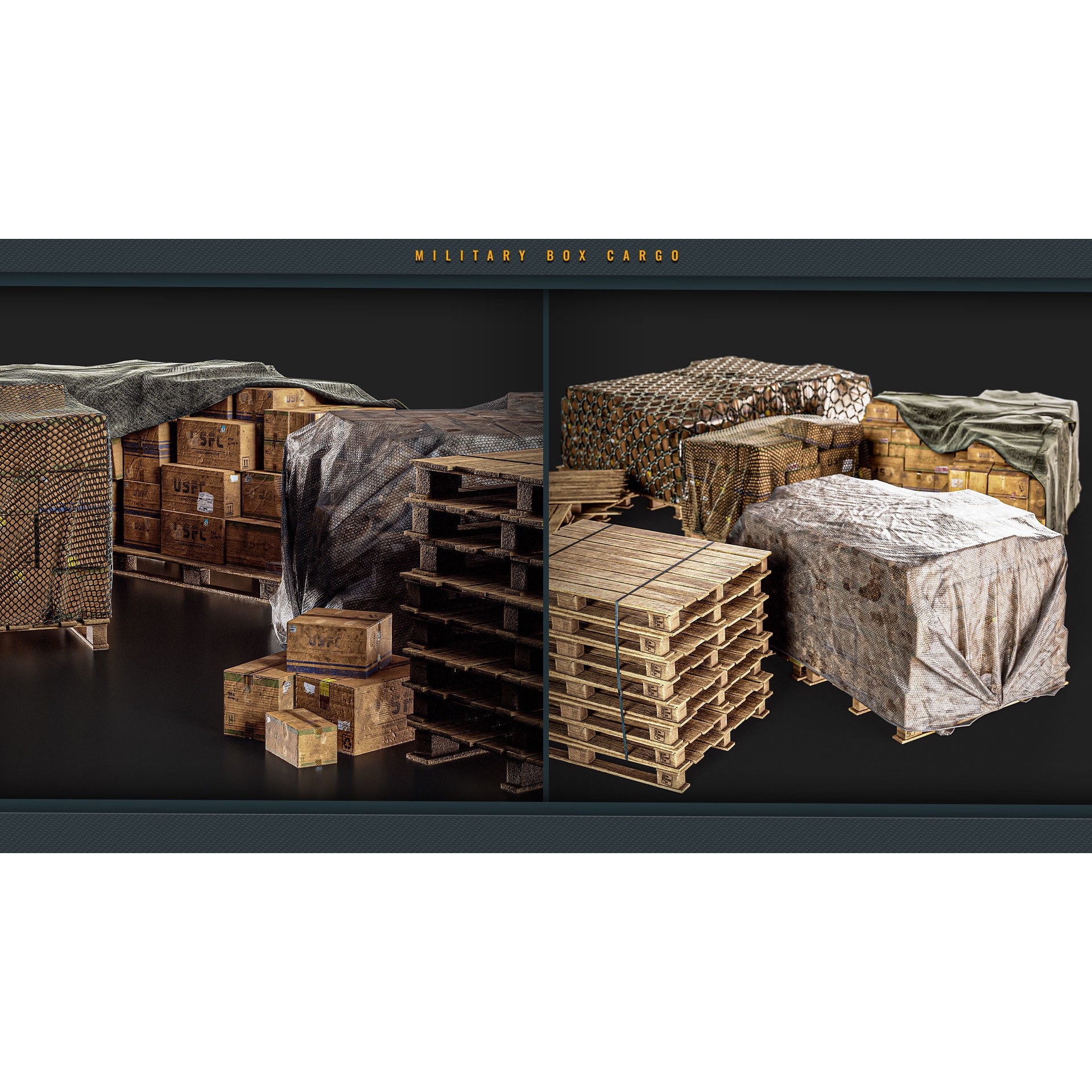 Military Box Cargo Vol 2 - Low-Poly Game-Ready 3D Model - View 4
