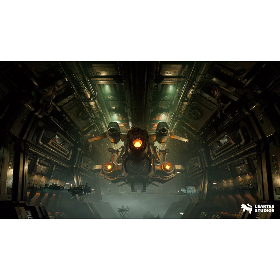Sci-Fi Spaceship Hangar 3D Model – Low Poly Game Asset, FBX/OBJ - View 4