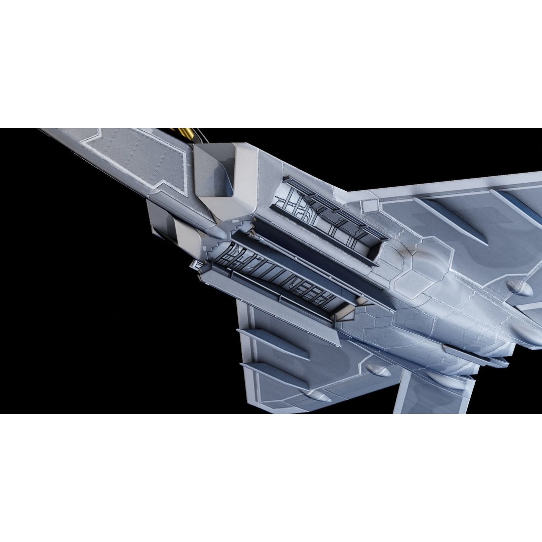 Lockheed Martin F-22 Raptor 3D Model – Low Poly Game Asset, FBX - View 10