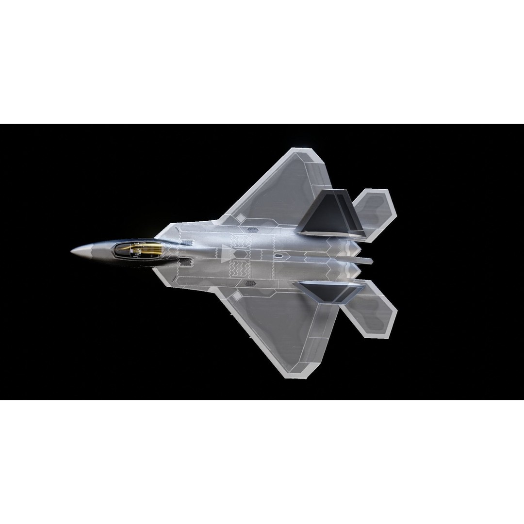 Lockheed Martin F-22 Raptor 3D Model – Low Poly Game Asset, FBX - View 13