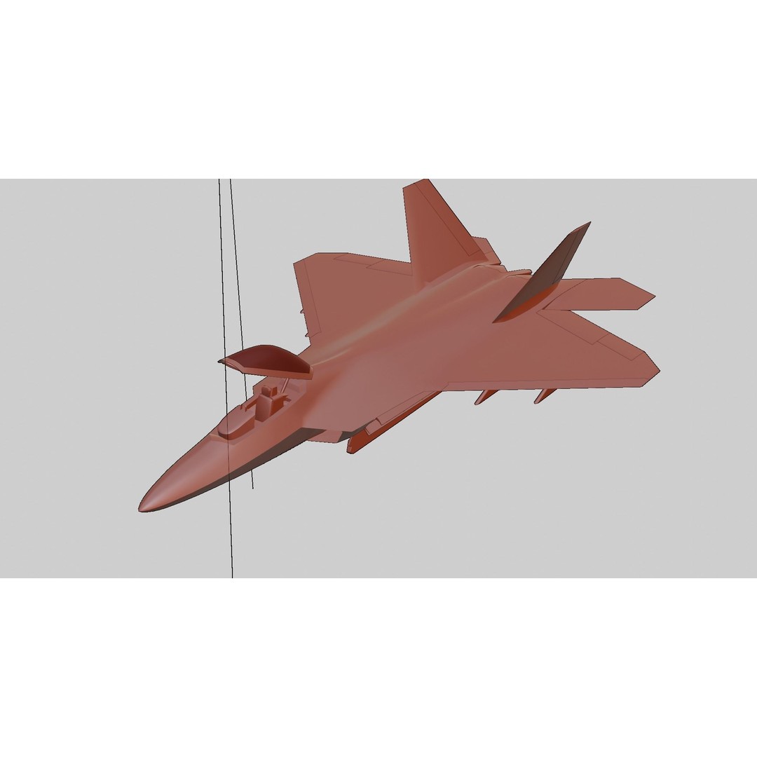 Lockheed Martin F-22 Raptor 3D Model – Low Poly Game Asset, FBX - View 14