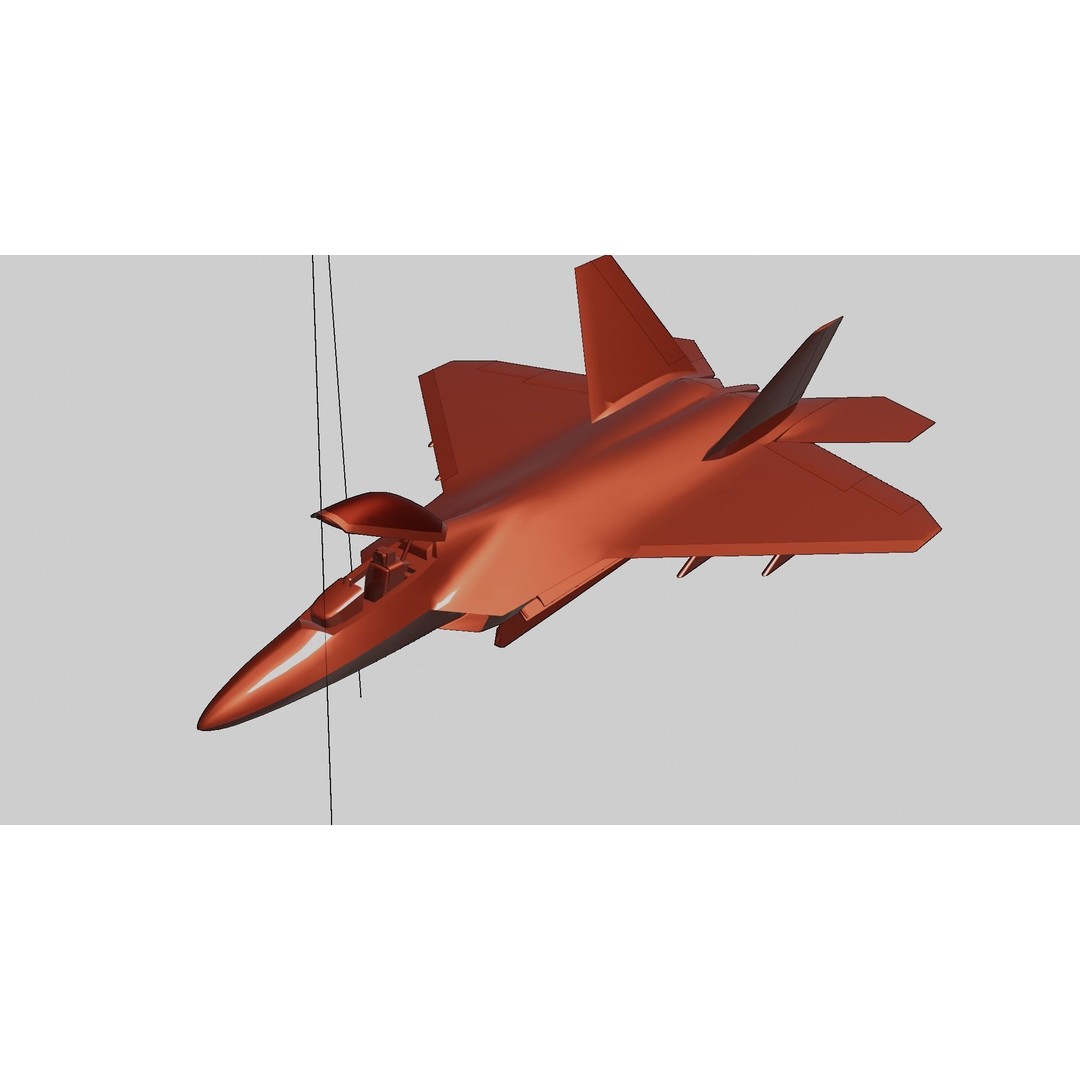 Lockheed Martin F-22 Raptor 3D Model – Low Poly Game Asset, FBX - View 15