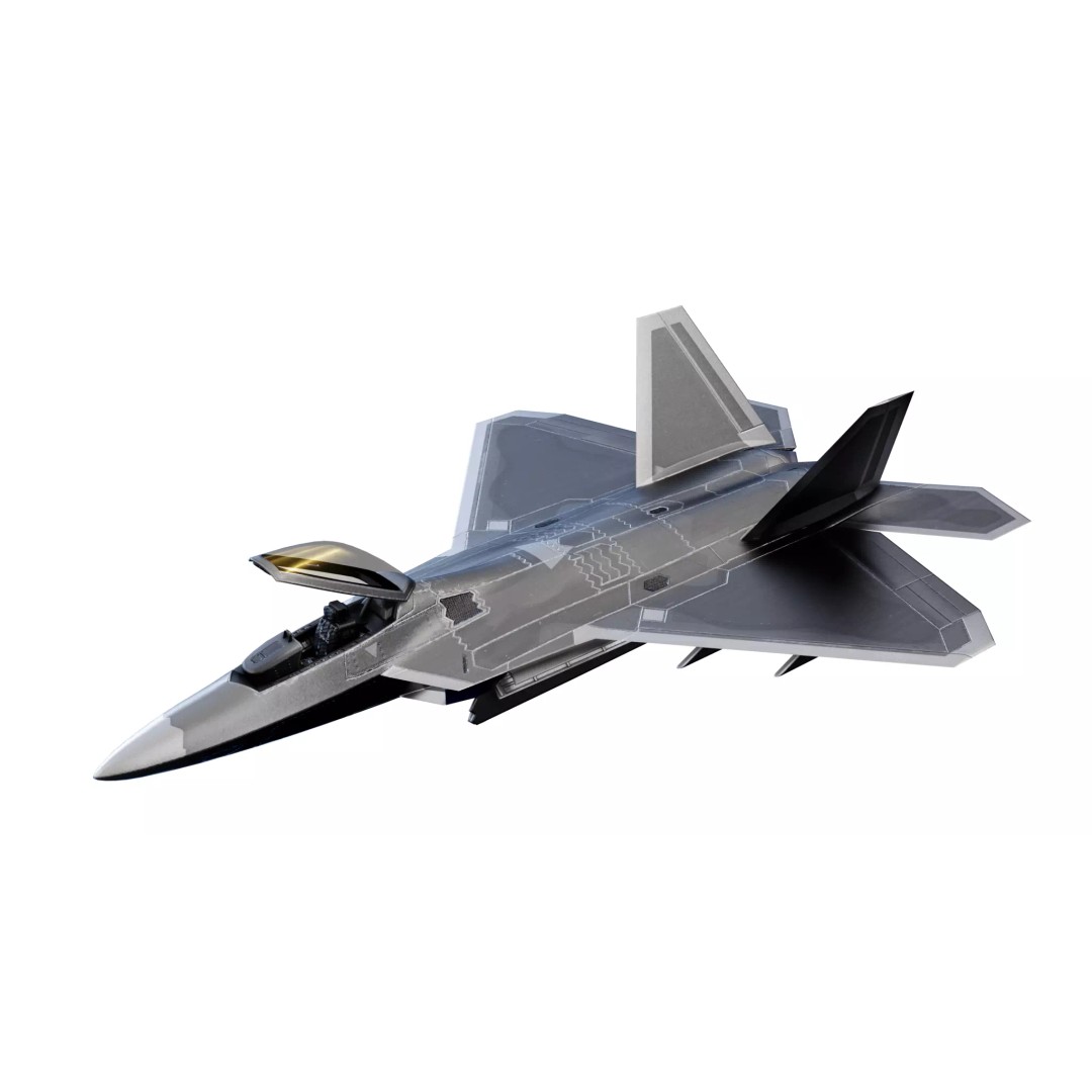 Lockheed Martin F-22 Raptor 3D Model – Low Poly Game Asset, FBX - View 2