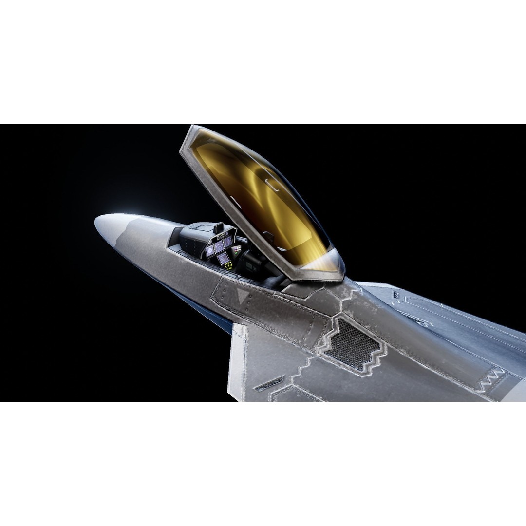 Lockheed Martin F-22 Raptor 3D Model – Low Poly Game Asset, FBX - View 5