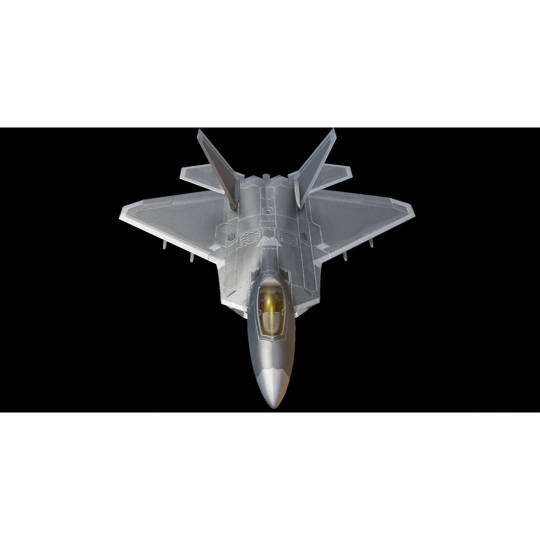 Lockheed Martin F-22 Raptor 3D Model – Low Poly Game Asset, FBX - View 6
