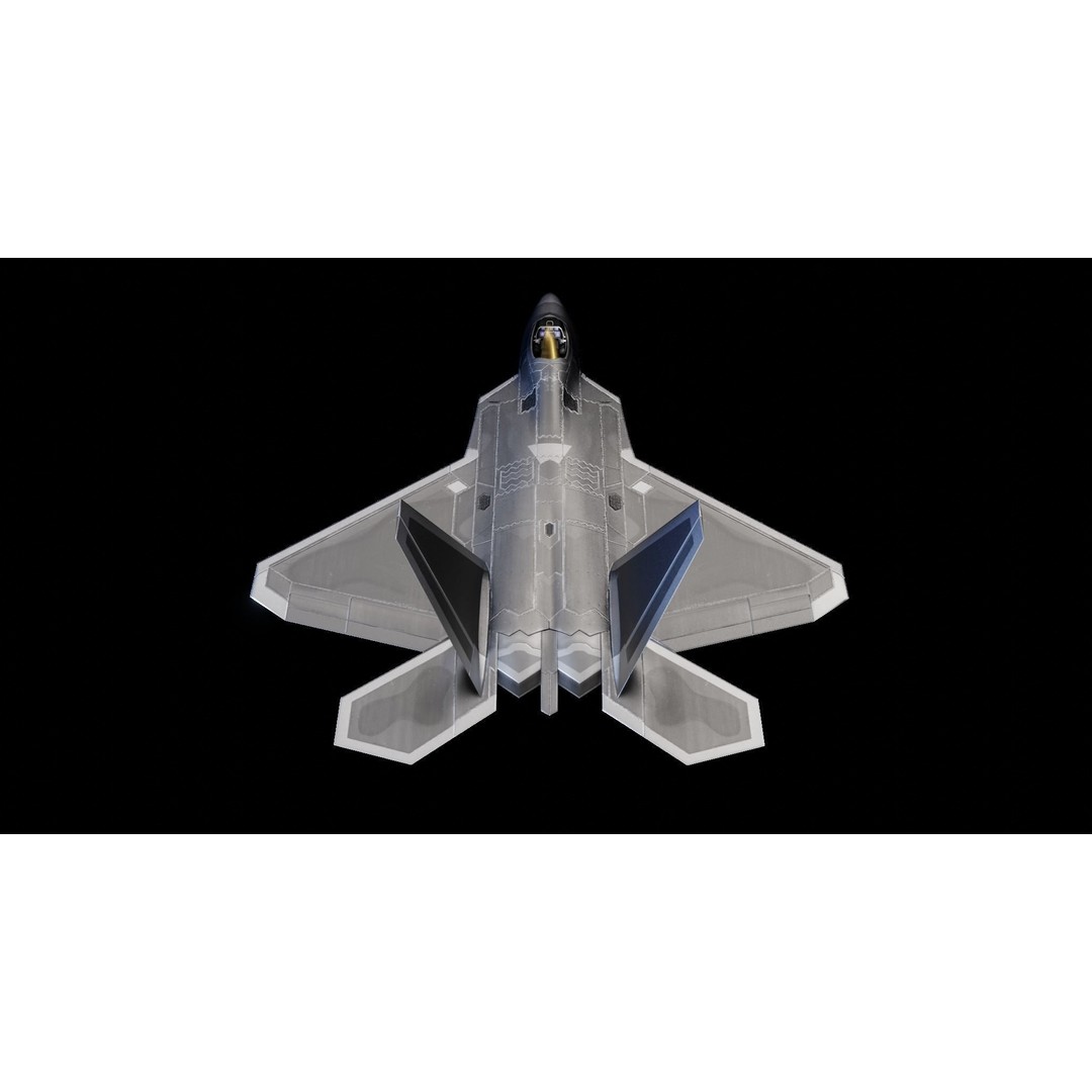 Lockheed Martin F-22 Raptor 3D Model – Low Poly Game Asset, FBX - View 7