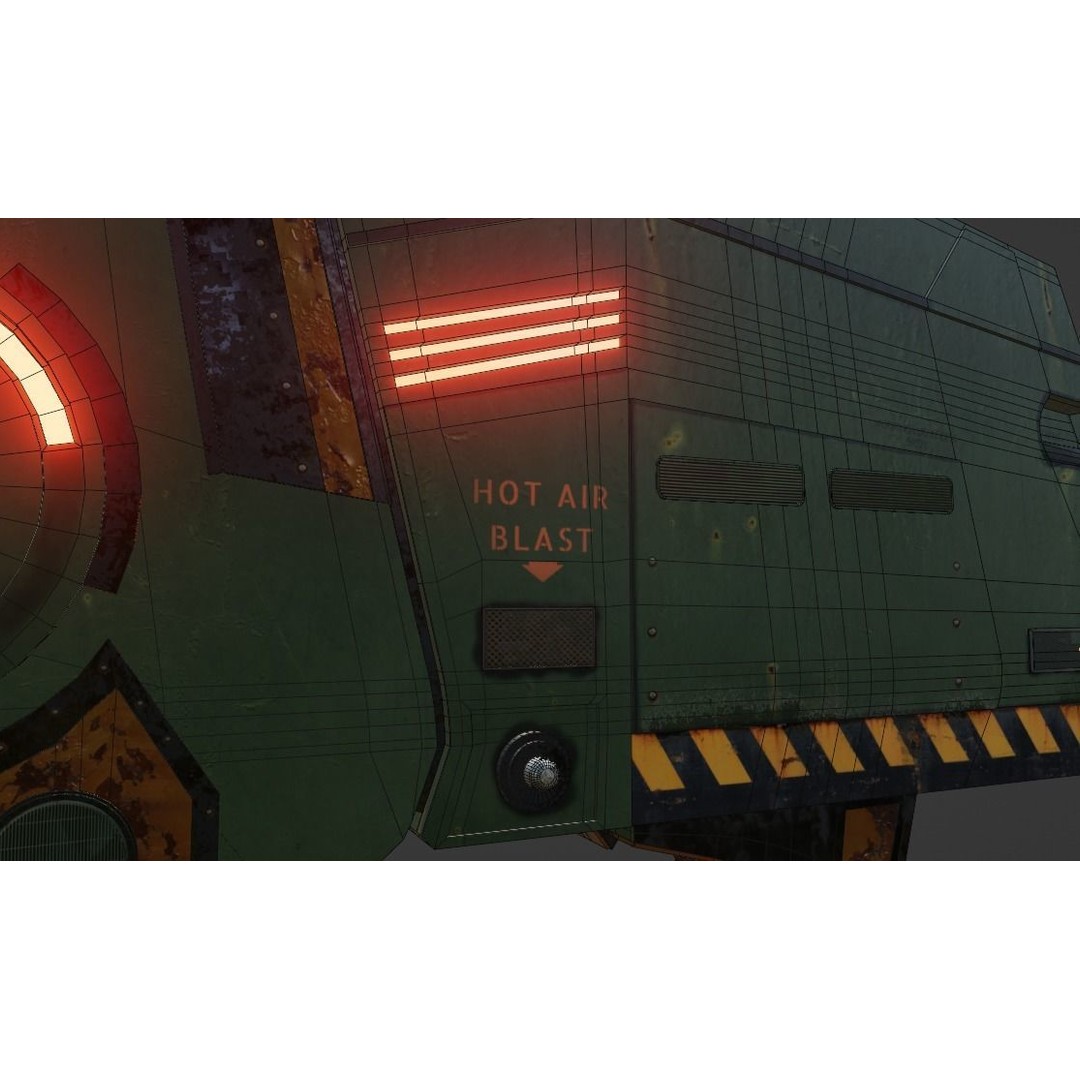 War Spaceship 3D Model – Low Poly Game-Ready PBR Asset, Blender - View 13