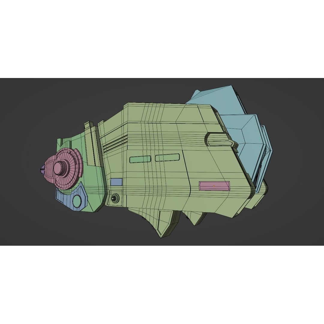 War Spaceship 3D Model – Low Poly Game-Ready PBR Asset, Blender - View 17