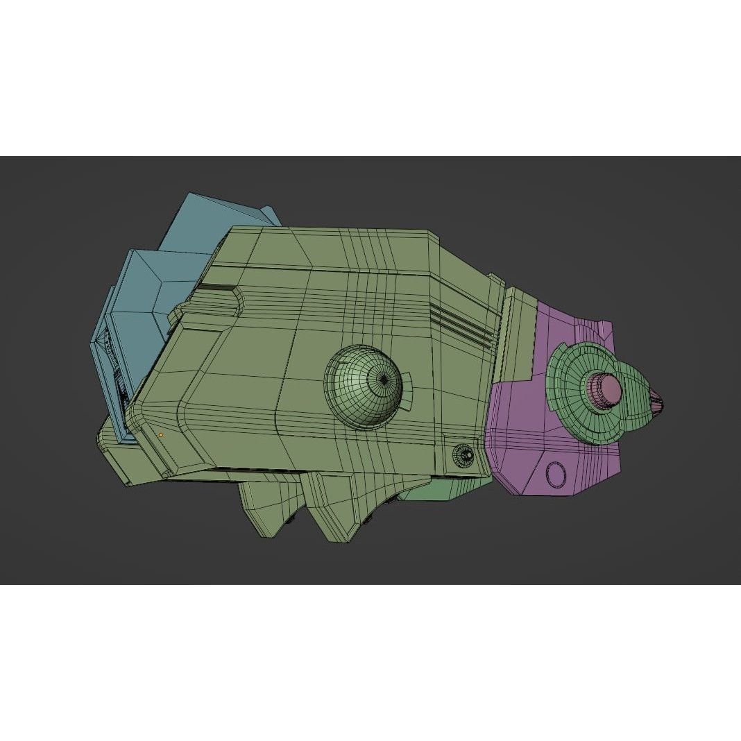War Spaceship 3D Model – Low Poly Game-Ready PBR Asset, Blender - View 18