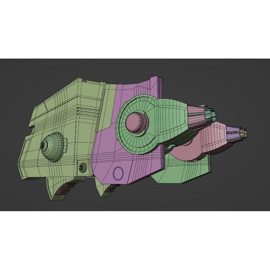 War Spaceship 3D Model – Low Poly Game-Ready PBR Asset, Blender - View 19