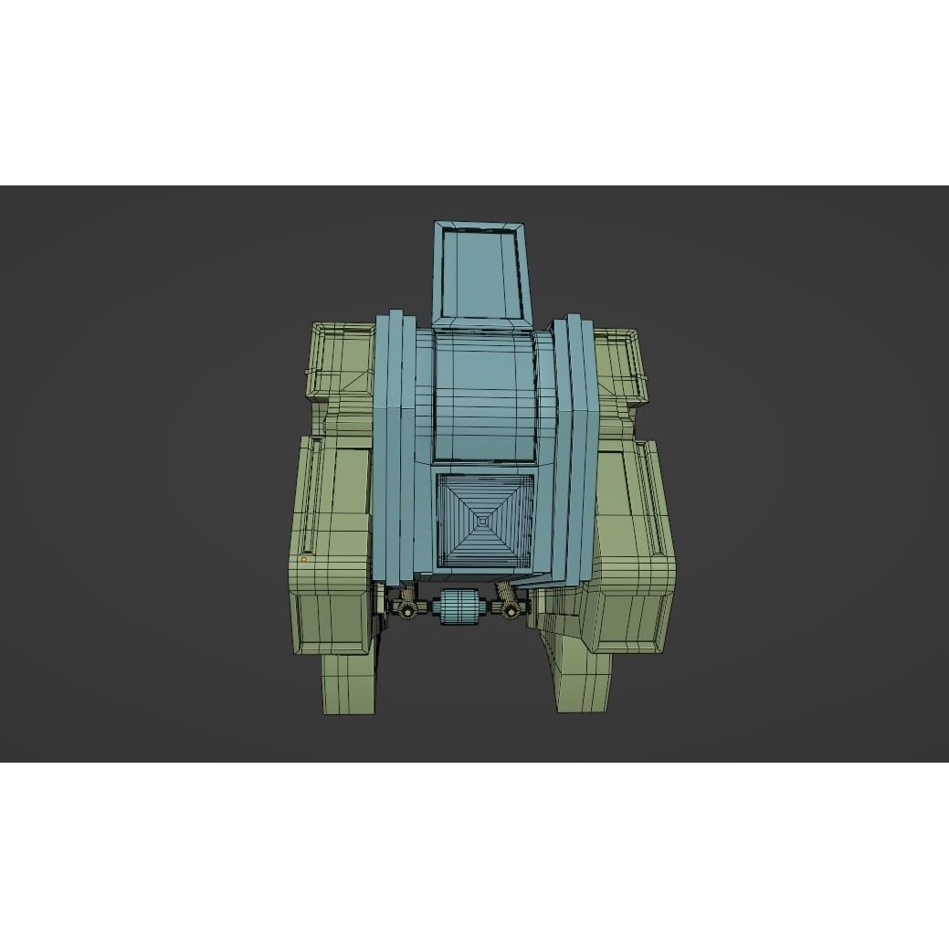 War Spaceship 3D Model – Low Poly Game-Ready PBR Asset, Blender - View 20