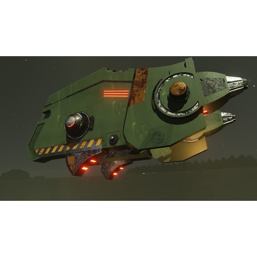 War Spaceship 3D Model – Low Poly Game-Ready PBR Asset, Blender - View 5