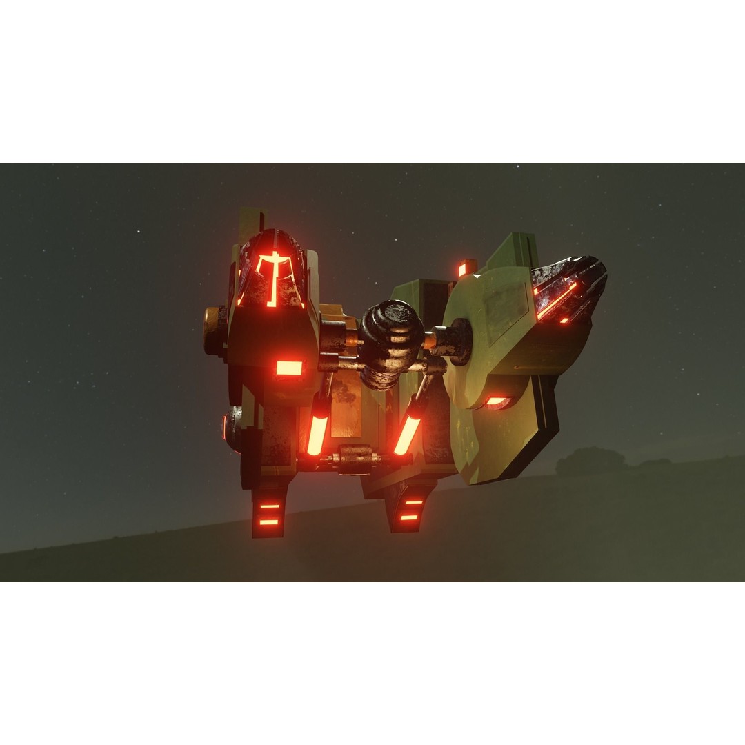 War Spaceship 3D Model – Low Poly Game-Ready PBR Asset, Blender - View 6