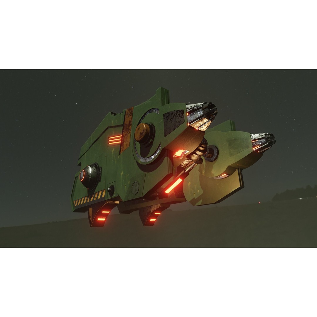 War Spaceship 3D Model – Low Poly Game-Ready PBR Asset, Blender - View 7