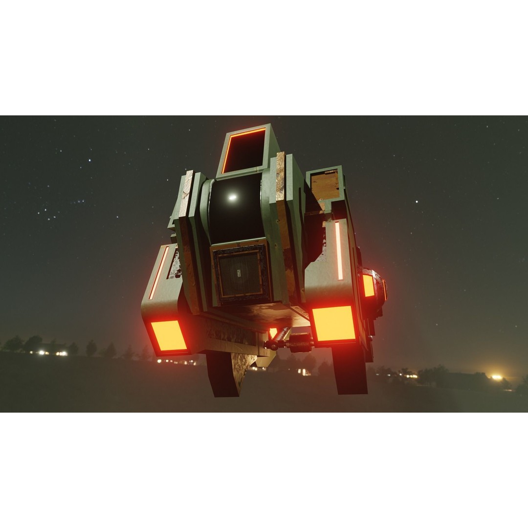 War Spaceship 3D Model – Low Poly Game-Ready PBR Asset, Blender - View 8