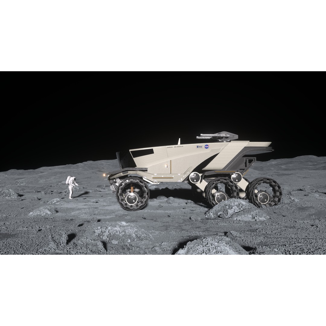 All Terrain Space Rover 3D Model – Mid Poly Game Ready Asset, FBX, OBJ - View 10