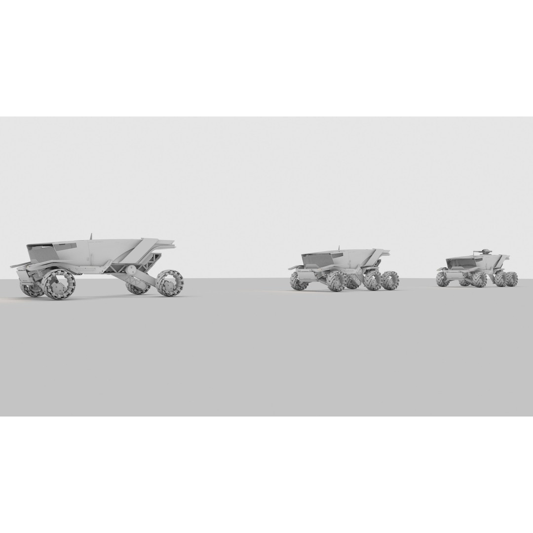All Terrain Space Rover 3D Model – Mid Poly Game Ready Asset, FBX, OBJ - View 12