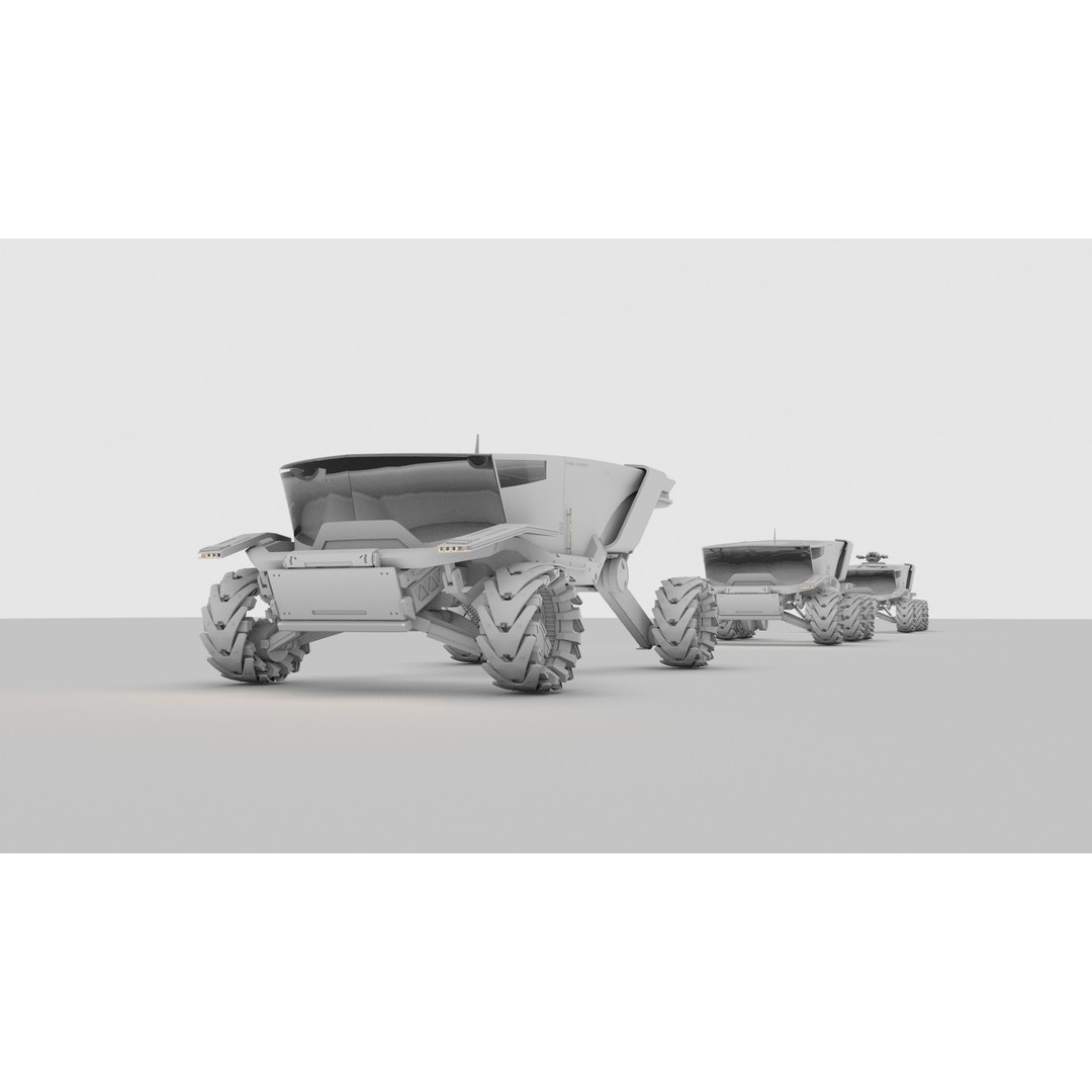 All Terrain Space Rover 3D Model – Mid Poly Game Ready Asset, FBX, OBJ - View 13
