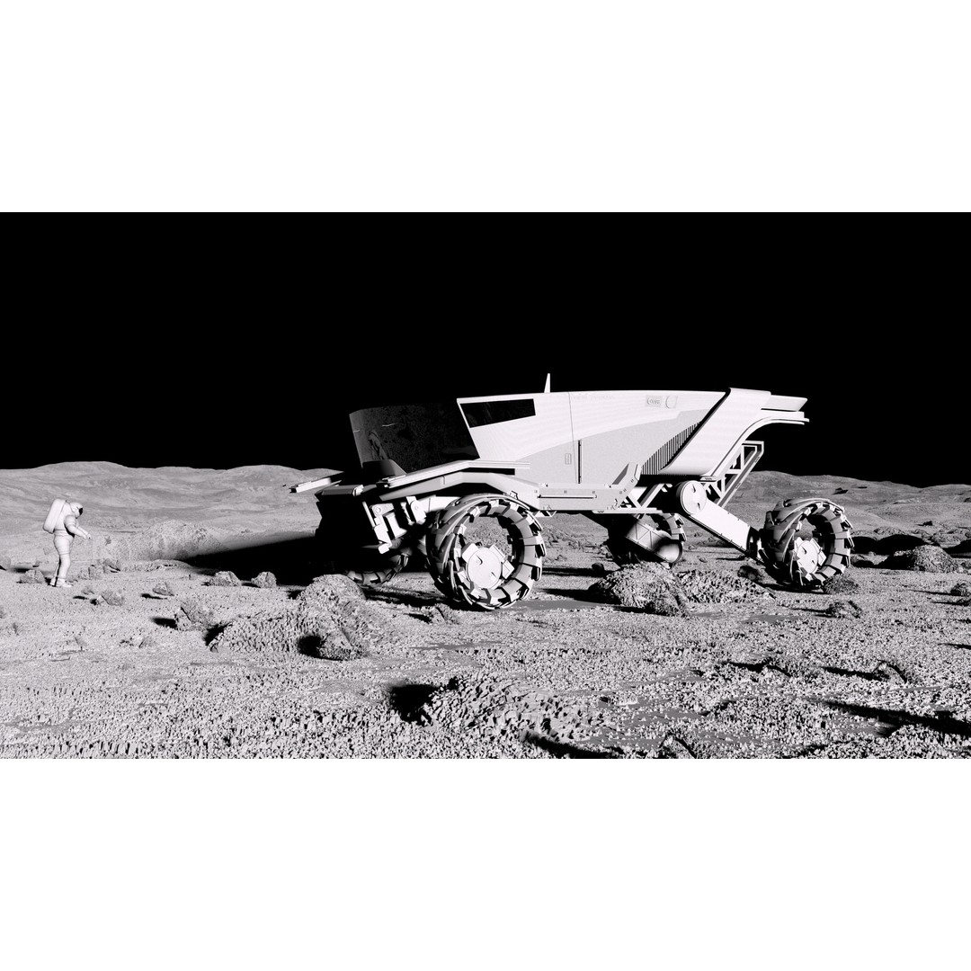 All Terrain Space Rover 3D Model – Mid Poly Game Ready Asset, FBX, OBJ - View 15