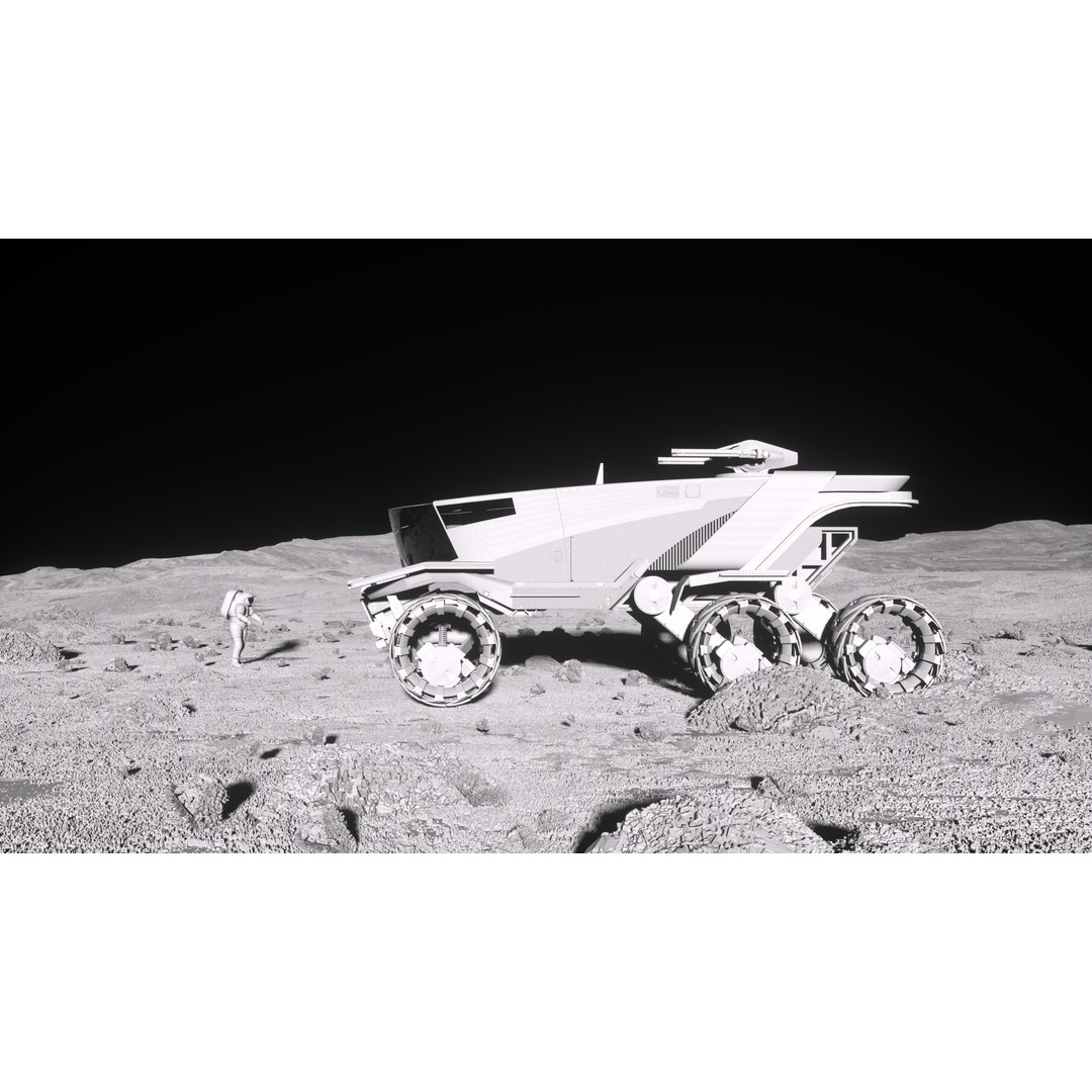 All Terrain Space Rover 3D Model – Mid Poly Game Ready Asset, FBX, OBJ - View 20