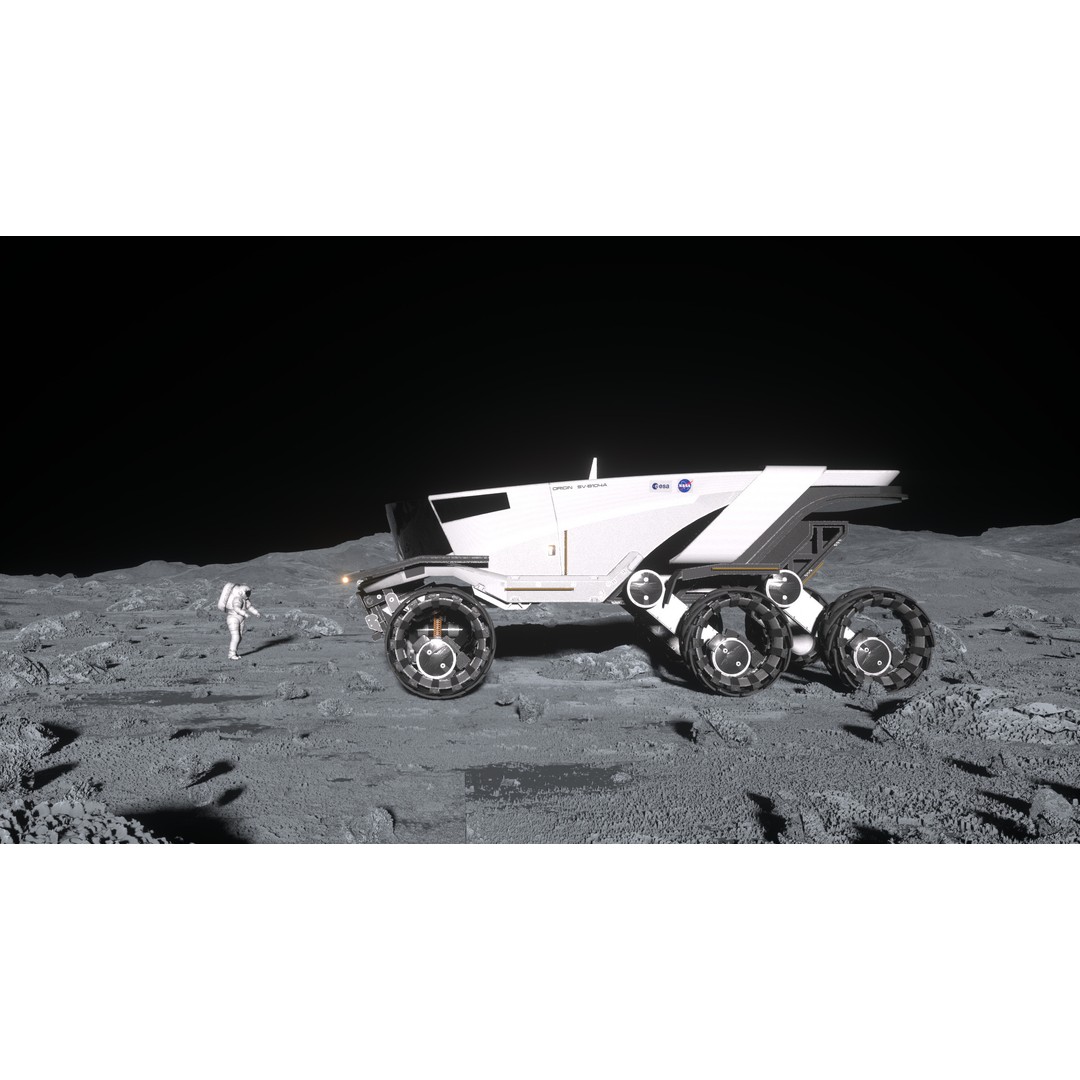 All Terrain Space Rover 3D Model – Mid Poly Game Ready Asset, FBX, OBJ - View 8