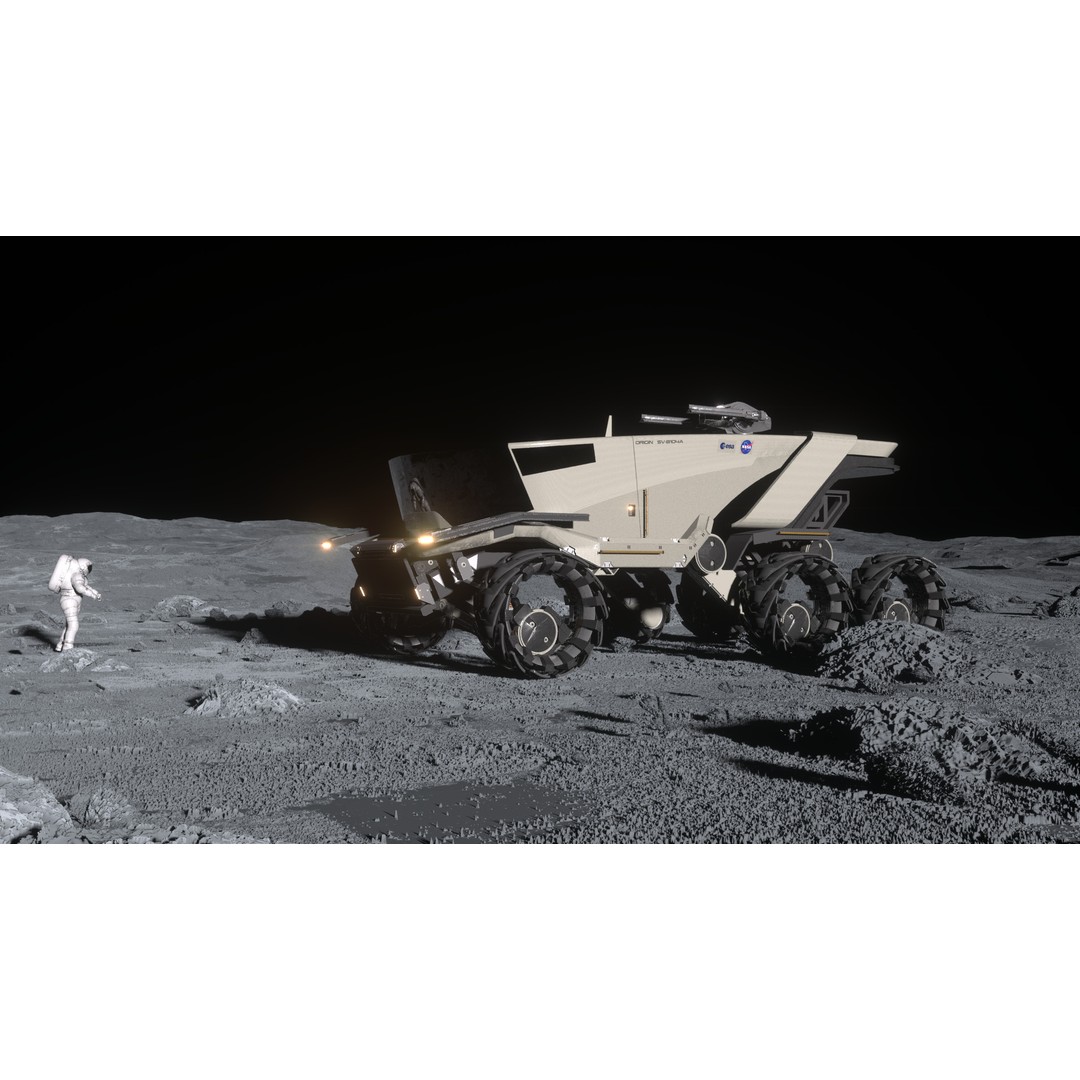 All Terrain Space Rover 3D Model – Mid Poly Game Ready Asset, FBX, OBJ - View 9