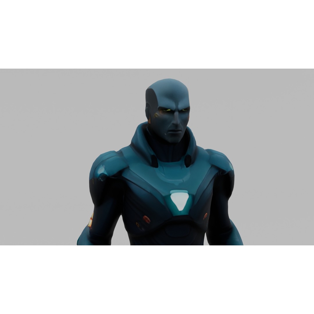 Sci-Fi Warrior 3D Model – Low Poly Game Ready Character, FBX