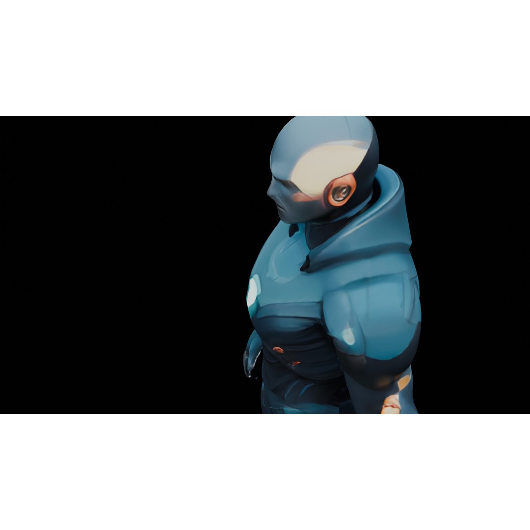 Sci-Fi Warrior 3D Model – Low Poly Game Ready Character, FBX - View 10