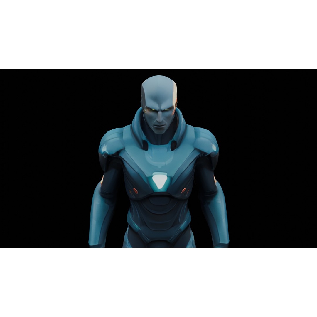 Sci-Fi Warrior 3D Model – Low Poly Game Ready Character, FBX - View 11