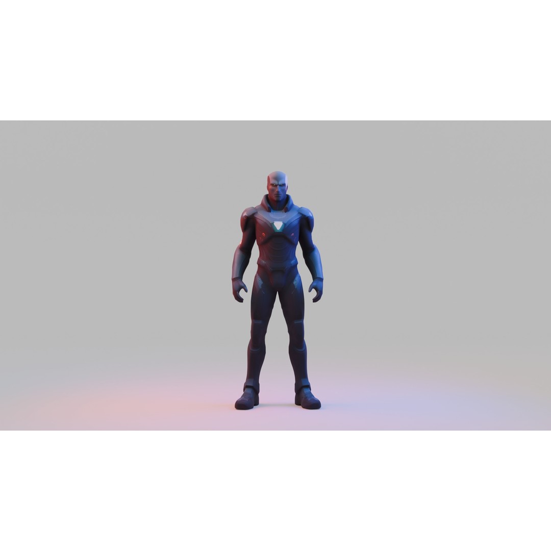 Sci-Fi Warrior 3D Model – Low Poly Game Ready Character, FBX - View 13
