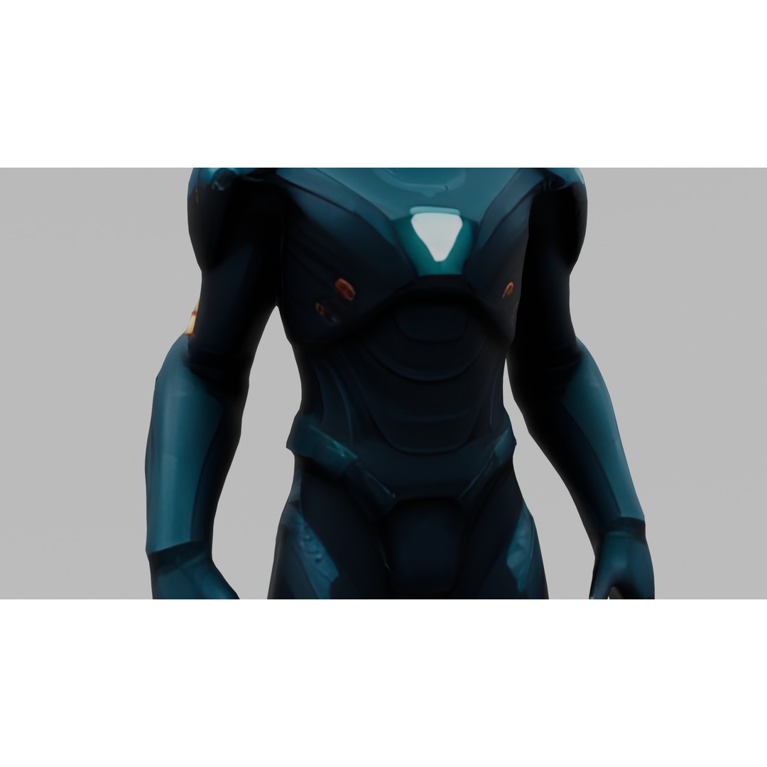 Sci-Fi Warrior 3D Model – Low Poly Game Ready Character, FBX - View 14