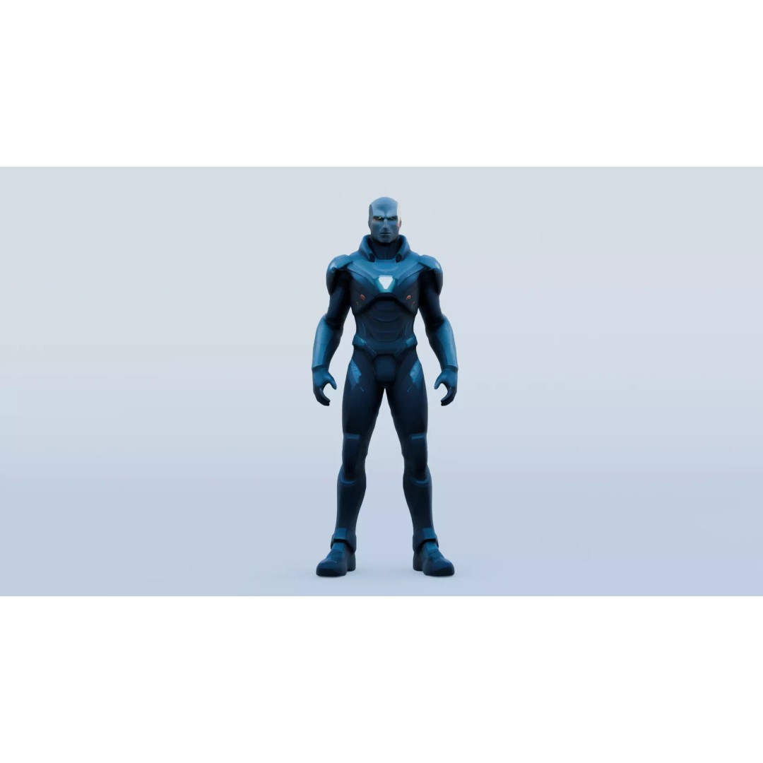 Sci-Fi Warrior 3D Model – Low Poly Game Ready Character, FBX - View 2