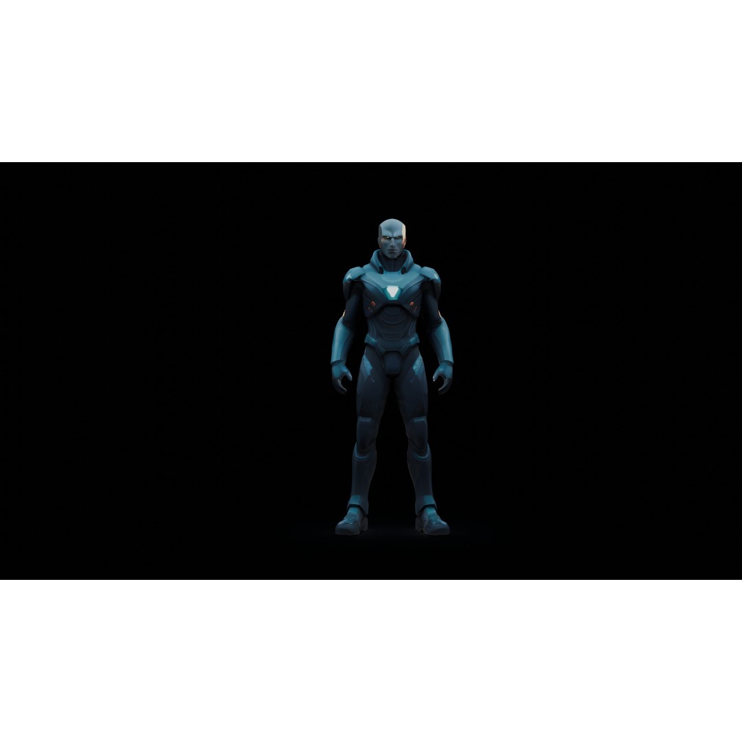 Sci-Fi Warrior 3D Model – Low Poly Game Ready Character, FBX - View 4