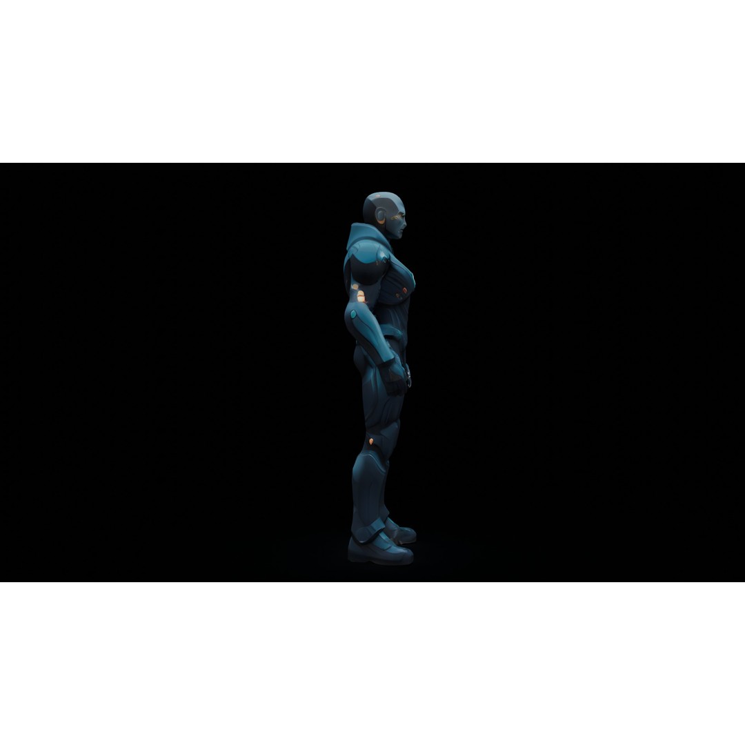 Sci-Fi Warrior 3D Model – Low Poly Game Ready Character, FBX - View 5