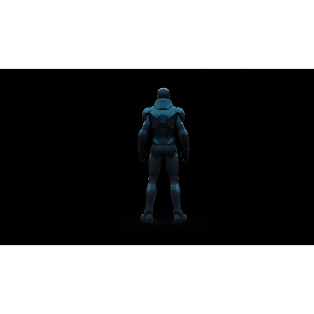 Sci-Fi Warrior 3D Model – Low Poly Game Ready Character, FBX - View 6