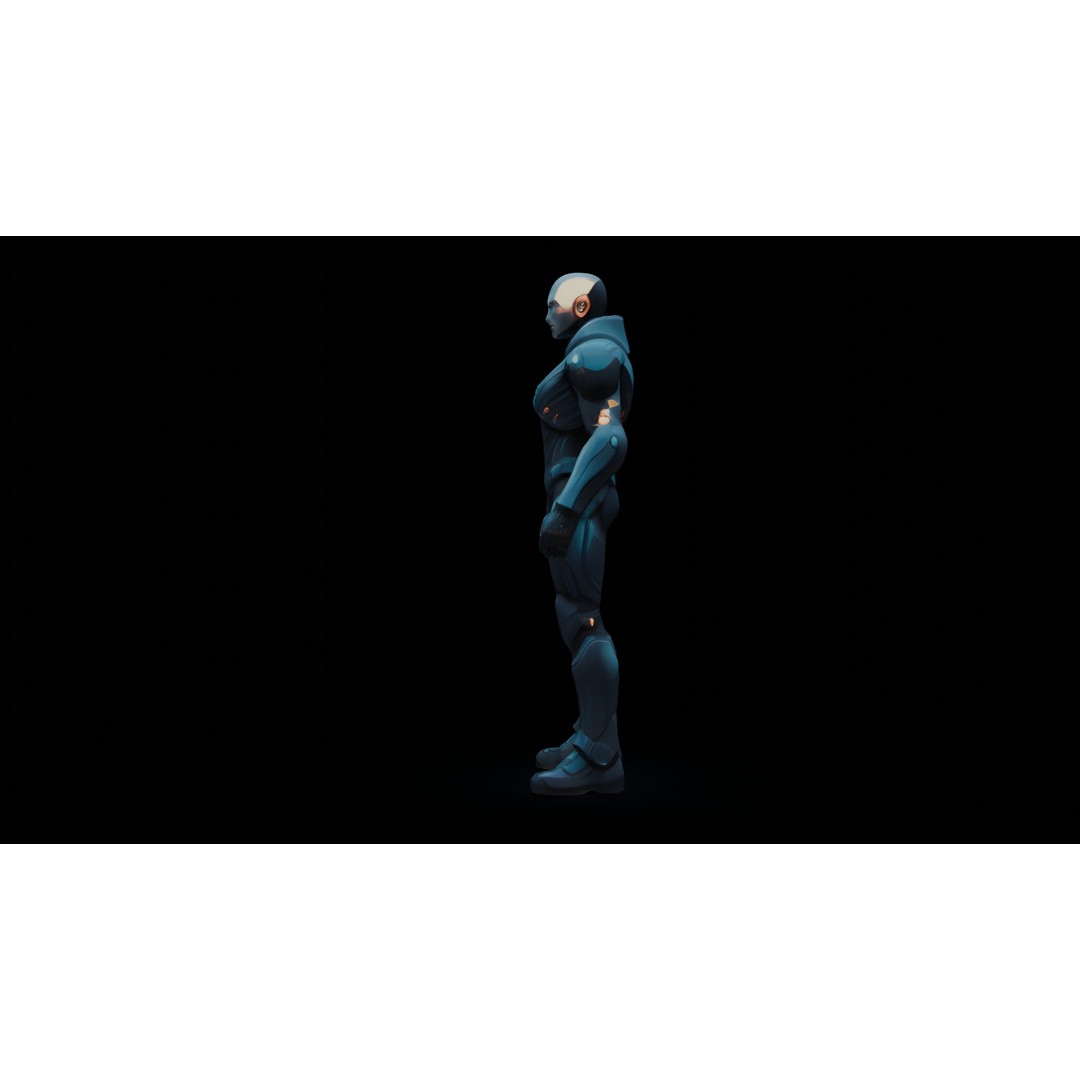Sci-Fi Warrior 3D Model – Low Poly Game Ready Character, FBX - View 7