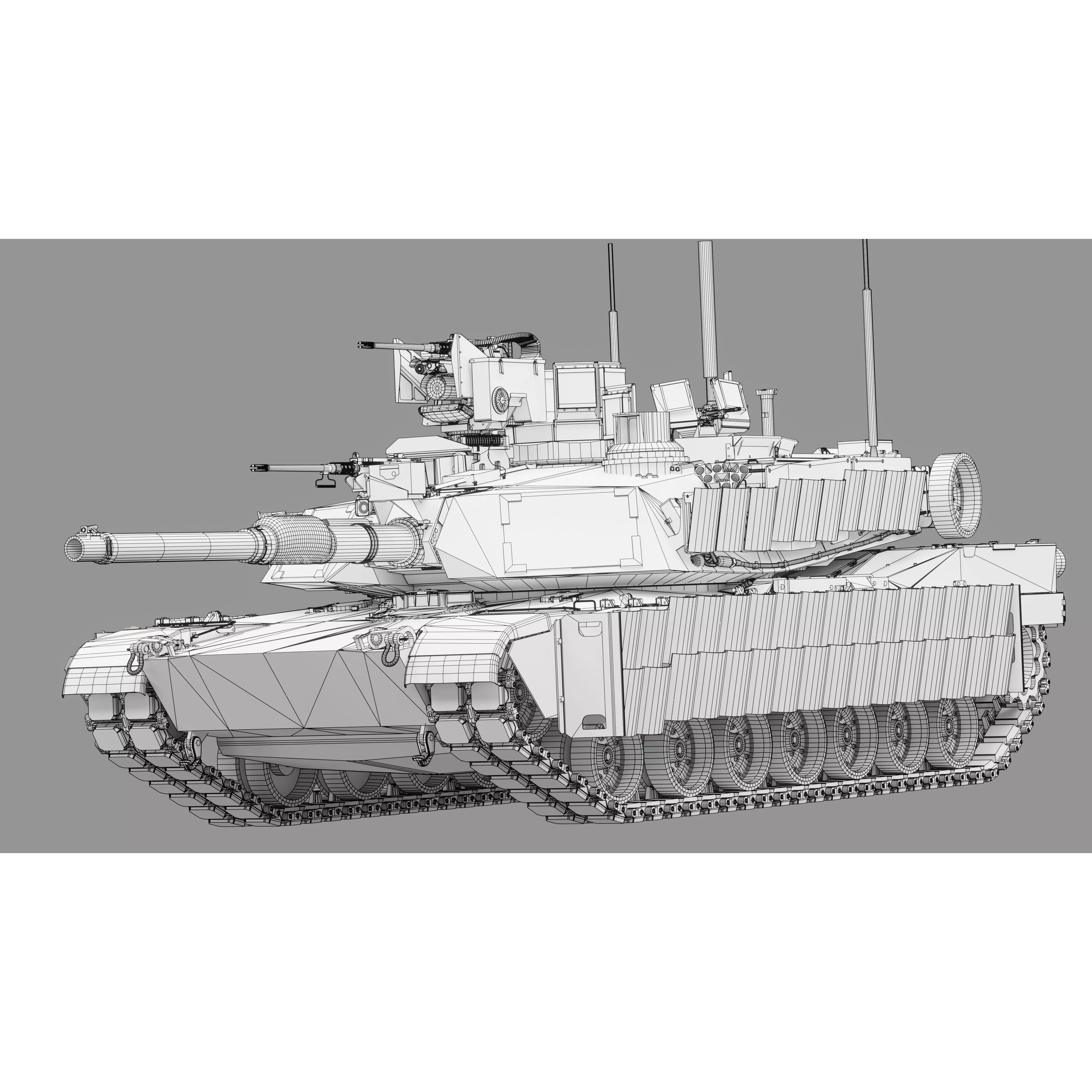 M1A2 SEP v2 Abrams - Game-Ready 3D Model - View 75