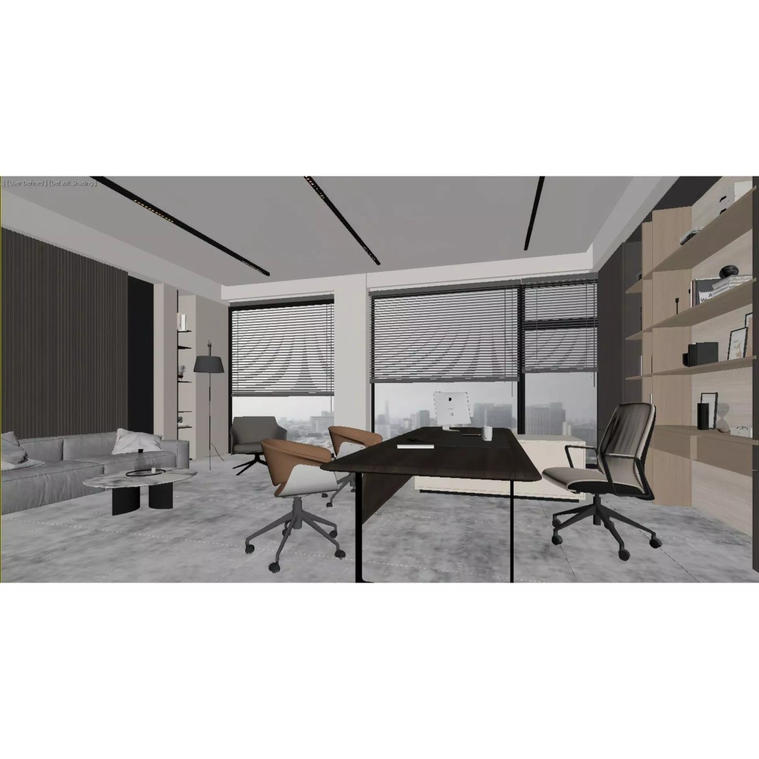 Modern Office 3D Model – Minimalist Design with PBR Textures, FBX - View 6