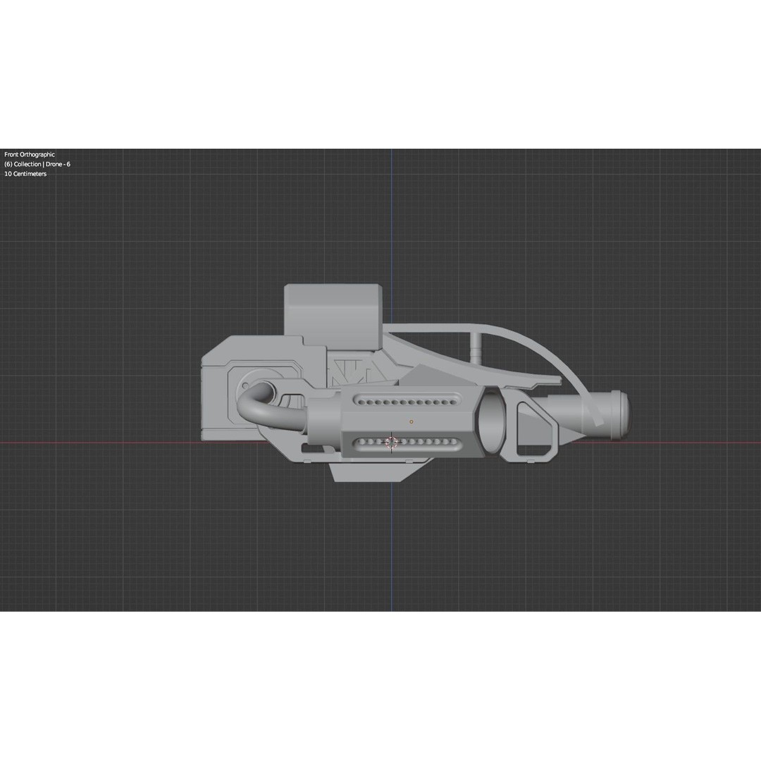 Sci-Fi Drone 3D Model – Untextured Poly Mesh, FBX, OBJ - View 17