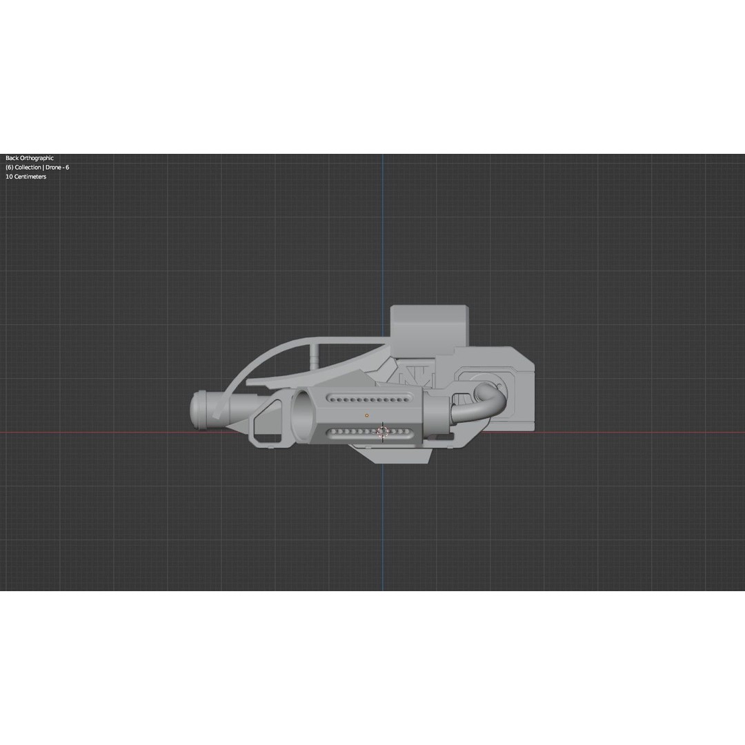 Sci-Fi Drone 3D Model – Untextured Poly Mesh, FBX, OBJ - View 19