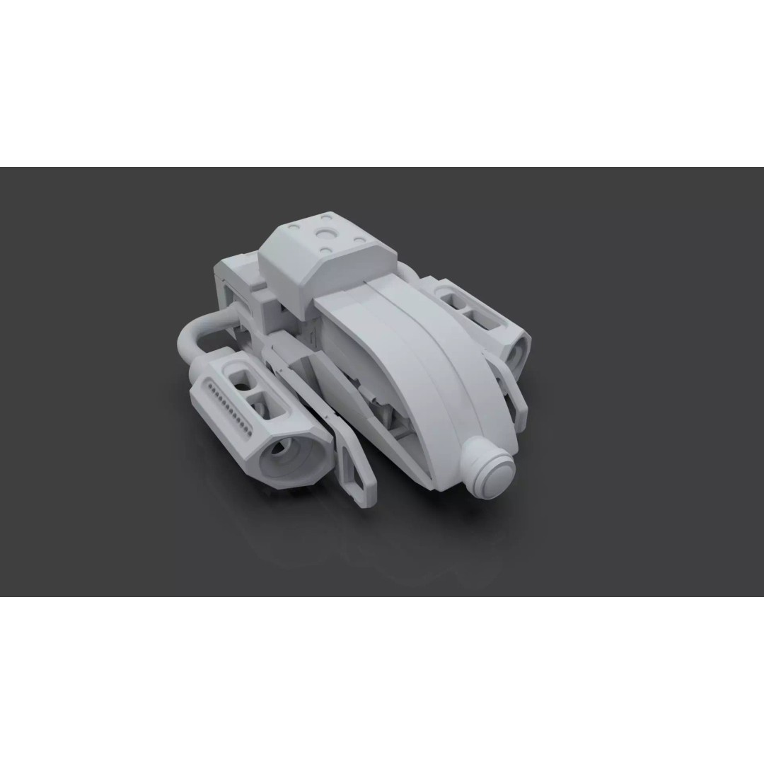 Sci-Fi Drone 3D Model – Untextured Poly Mesh, FBX, OBJ - View 2